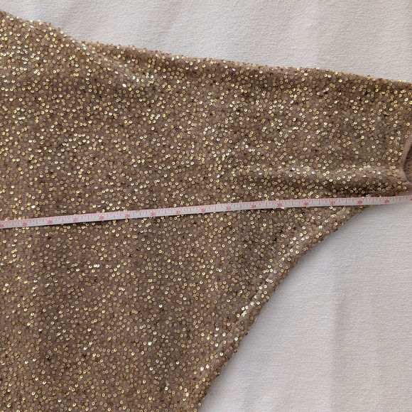 LaRok Gold Sequin Sweater Batwing Cardigan, Size Small - Picture 10 of 15